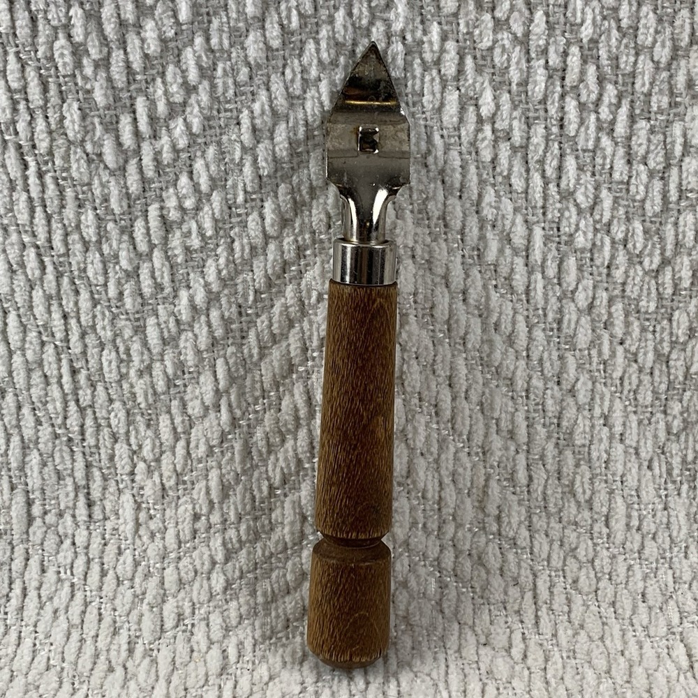 Vintage BONNY USA Bottle Opener CAN OPENER Retro Combo BAR TOOL‎ Oak Handle